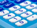 Close up button calculator , blue calculator. Royalty Free Stock Photo