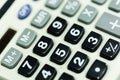 Close up button of calculator, calculator on table