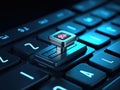 Close up of a button on a computer keyboard Royalty Free Stock Photo