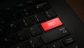 Close-up 2021 button with red color on a black laptop keyboard background. Royalty Free Stock Photo