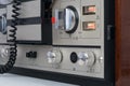 Close-up of the buttons and volume controls of an old tape recorder Royalty Free Stock Photo