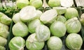 Close up of cabbage at grocery store or market Royalty Free Stock Photo