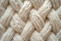 Close-up of a cable knit pattern on white wool, creating a warm and cozy background perfect for winter projects Royalty Free Stock Photo