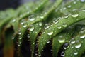 close-up of cactus spines with dewdrops