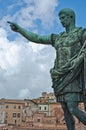 Close up Caesar Augustus bronze statue