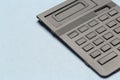 Close up calculator buttons in black on light gray background Royalty Free Stock Photo