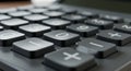 Close-up of a calculator keypad displaying various plastic buttons. The keys include Royalty Free Stock Photo