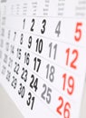 Close up calendar page Royalty Free Stock Photo