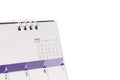 Close up calendar page on the table Royalty Free Stock Photo