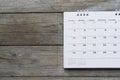 Close up of calendar on the table