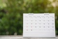 Close up of calendar on the table Royalty Free Stock Photo