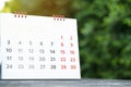 Calendar on the table for planner,business,organization,management schedule, calender concept