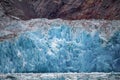 Close-up of the calving glacier wall in Tracy Arm Fjord, Alaska. Royalty Free Stock Photo