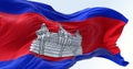 Close-up of Cambodia national flag waving