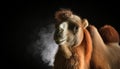 Close-Up Camel Portrait with Dramatic Lighting in Studio Royalty Free Stock Photo