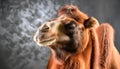 Close-Up Camel Portrait with Dramatic Lighting in Studio Royalty Free Stock Photo