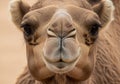 Close-up of a camel\'s face, featuring large brown eyes and Royalty Free Stock Photo
