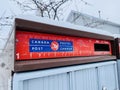 Close up of a Canada Post mailbox from a community neighbourhood during winter. Royalty Free Stock Photo