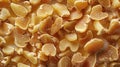 Close up of candied ginger as a background, top view. Generative AI