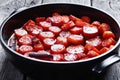 Close-up of candied yams in a dish