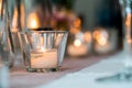 wedding decoration with candle lights Royalty Free Stock Photo