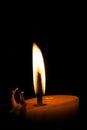 Close up Candlelight isolate on black background