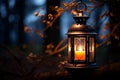 A close-up of a candlelit lantern Royalty Free Stock Photo