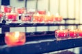 Historic catholic church: Close up picture of candles