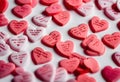 Close up of candy hearts Royalty Free Stock Photo