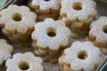 Close up of canestrelli biscuits piled Royalty Free Stock Photo