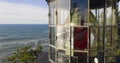 Close Up Cape Meares Lighthouse Fresnel Lens Pacific Ocean Royalty Free Stock Photo