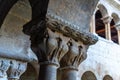 Close up of a capital of romanesque architecture