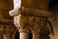 Close up of a capital of romanesque architecture