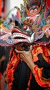 Close Up of Caplokan dance mask or Barong Dragon dance