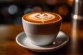 Close-up cappuccino, Coffee. AI Generated