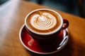 Close-up cappuccino, Coffee. AI Generated