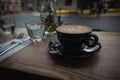 Decorative Cappuccino With a Flower Pattern