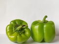 Close up of capsicum chilly. Green capsicum chillies. Fresh vegetables green Shimla mirchi. Royalty Free Stock Photo