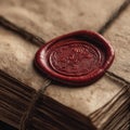 Vintage document secured with a detailed wax seal reflecting authenticity and heritage Royalty Free Stock Photo