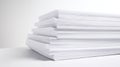Stack of white paper sheets on a clean white surface Royalty Free Stock Photo