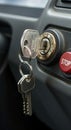 Closeup of car ignition switch Royalty Free Stock Photo