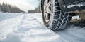 Close-up of Car Tire in the Snow Royalty Free Stock Photo