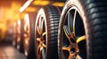 close-up car tires shop collection Royalty Free Stock Photo