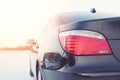 Close up of car tires on the winter road Royalty Free Stock Photo