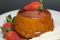 Close up of caramel sponge pudding Royalty Free Stock Photo