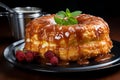 Caramelized Cronut on a plate generative AI