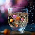 Close-up carbonated water with bubbles Royalty Free Stock Photo