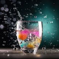 Close-up carbonated water with bubbles Royalty Free Stock Photo