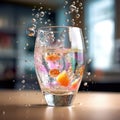 Close-up carbonated water with bubbles Royalty Free Stock Photo