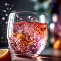 Close-up carbonated water with bubbles Royalty Free Stock Photo